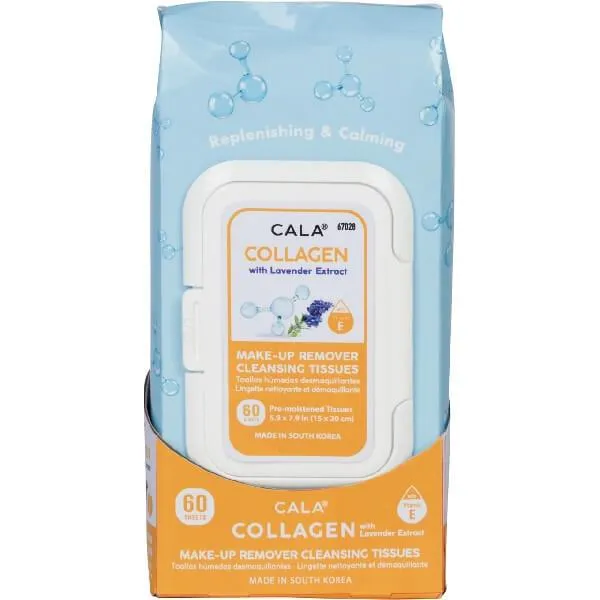 CALA Make-Up Remover Cleansing Tissues: Collagen (60 Sheets)