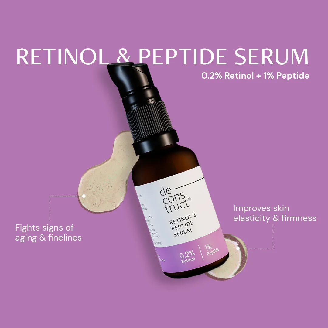 Daily AM PM Young & Glowing Skin Duo- Brightening Serum   Retinol & Peptide Serum