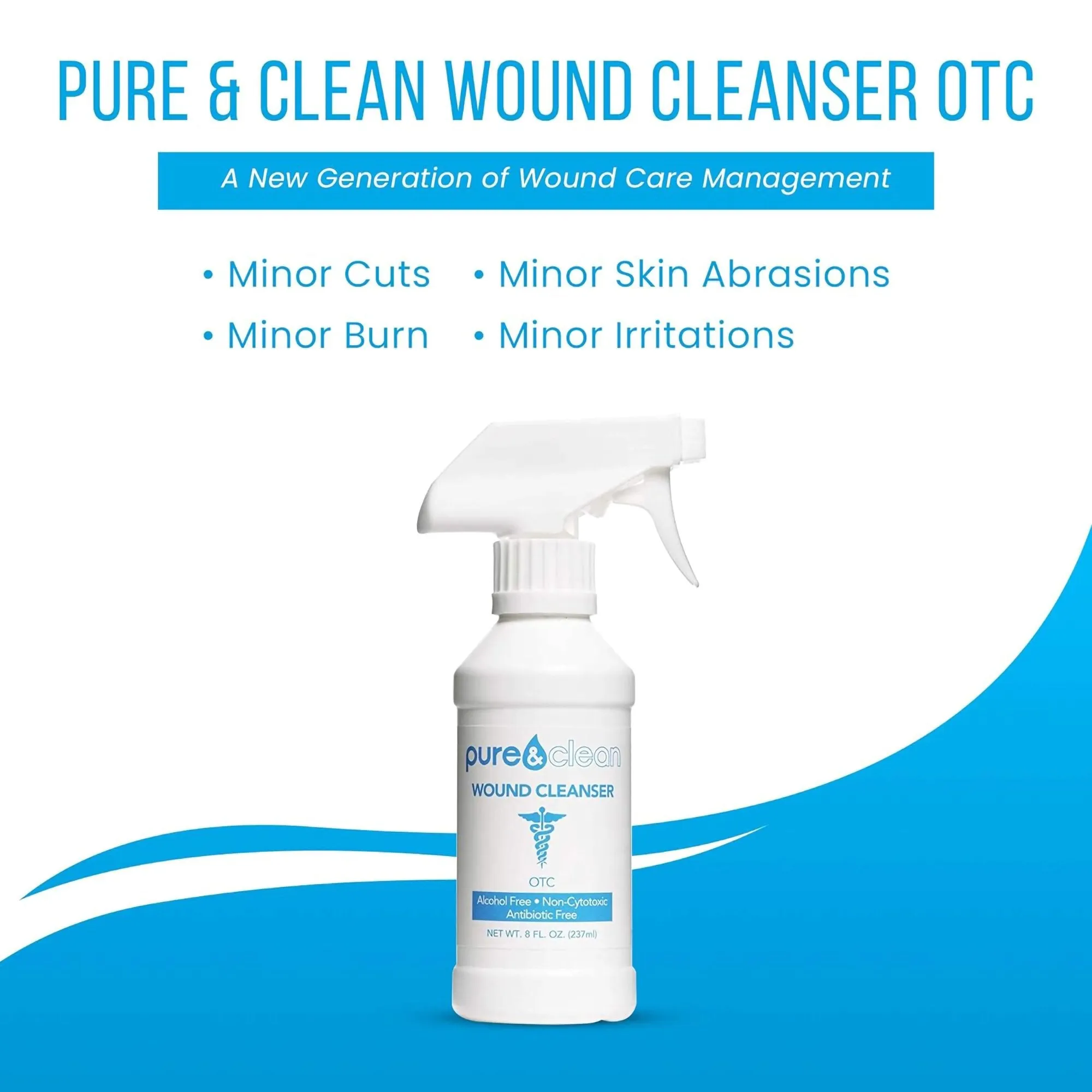 Pure & Clean Wound Cleanser, 8 oz. Pump Bottle